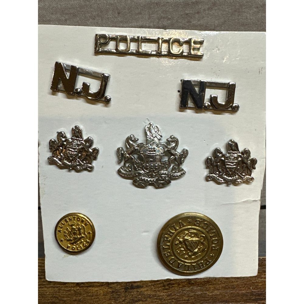 Vintage Police Pins and Buttons Various‎ Lot of 8